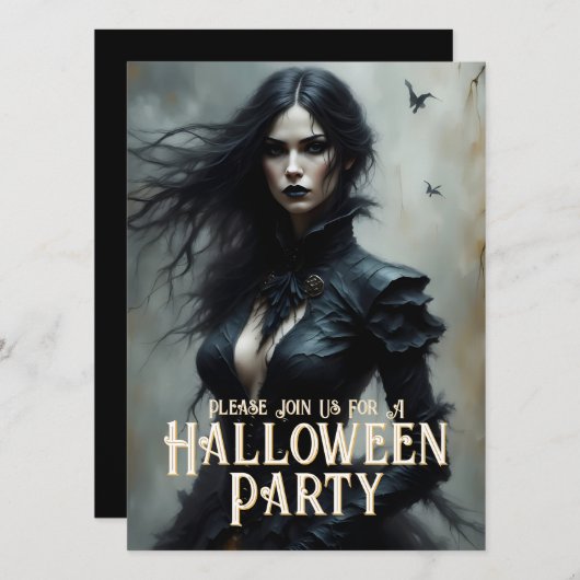 Invitation à une Nuit de Halloween Gothique de Mys (Devant / Derrière)