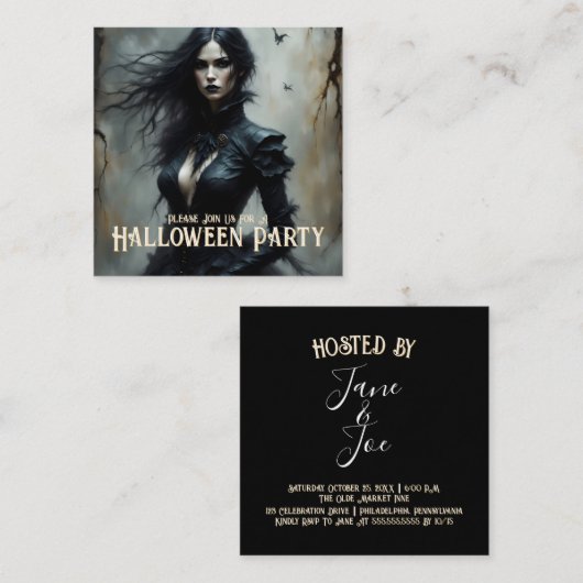 Invitation à une Nuit de Halloween Gothique de Mys (Devant / Derrière)