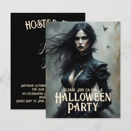 Invitation à une Nuit de Halloween Gothique de Mys (Devant / Derrière)
