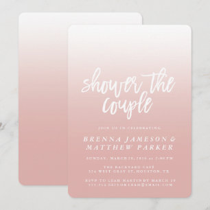 Invitation à une partie de douches Pink Ombre Eleg
