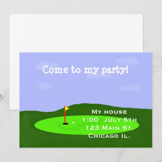 Invitation à une partie de golf (Devant / Derrière)