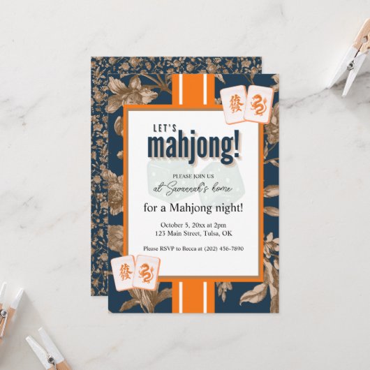 Invitation à une partie de Mahjong, toile de Jouy (Devant/Arrière en situation)