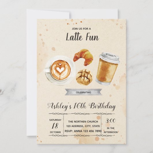 Invitation à une party brunch café (Devant)