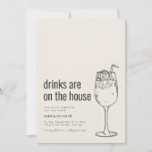 Invitation à une pendaison de crémaillère avec coc (Devant)