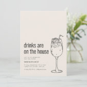 Invitation à une pendaison de crémaillère avec coc (Debout devant)