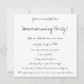 Invitation à une pendaison de crémaillère de jeune (Dos)