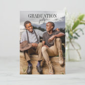 Invitation à une photo de diplômés doubles pour un (Debout devant)