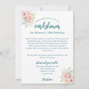 Invitation à une pluie de cartes d'anniversaire po