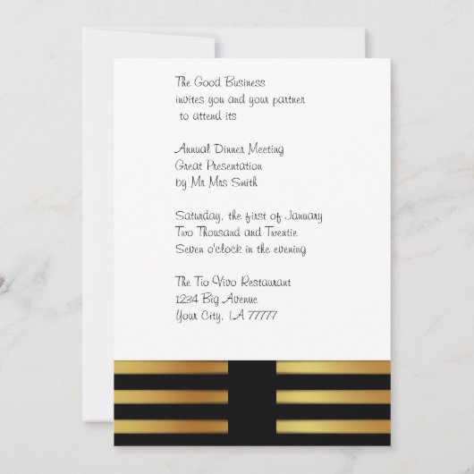 Invitation à une présentation d'affaires (Dos)