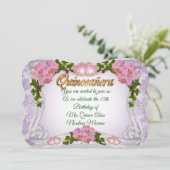 Invitation à une Quinceanera 15e anniversaire élég (Debout devant)