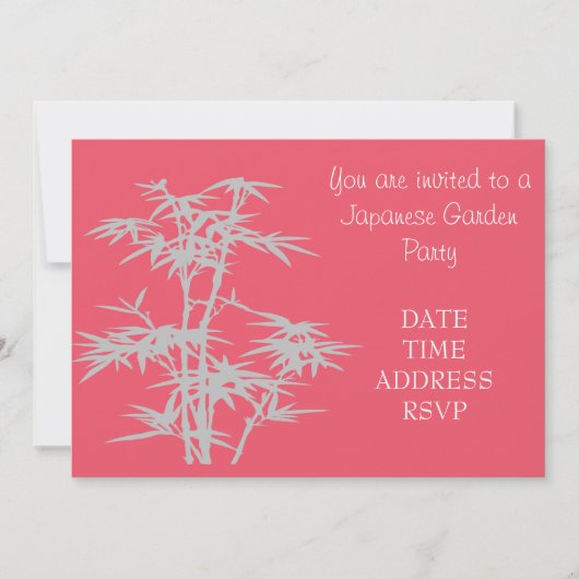 Invitation à une réception dans un jardin japonais (Devant)