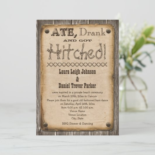 Invitation à une réception de mariage de style occ (Debout devant)