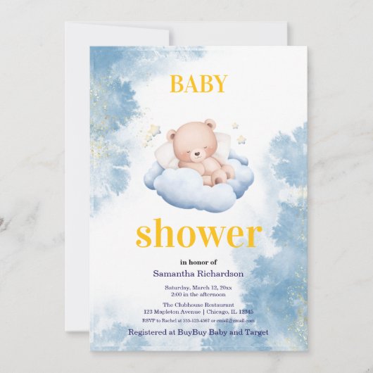 Invitation à une réception pour notre petit ours (Devant)