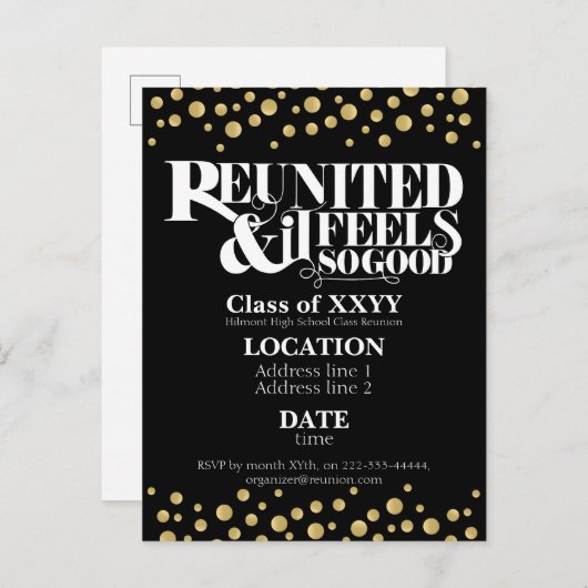 Invitation à une réunion d'anciens élèves (Devant / Derrière)