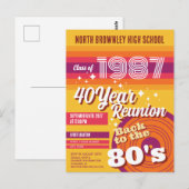 Invitation à une réunion de classe rétro pop (Devant / Derrière)