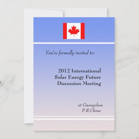 Invitation à une réunion professionnelle. (Devant)