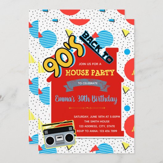 Invitation à une soirée 90 (Devant / Derrière)