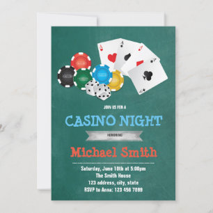 Invitation à une soirée à thème casino