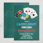Invitation à une soirée à thème casino (Devant / Derrière)