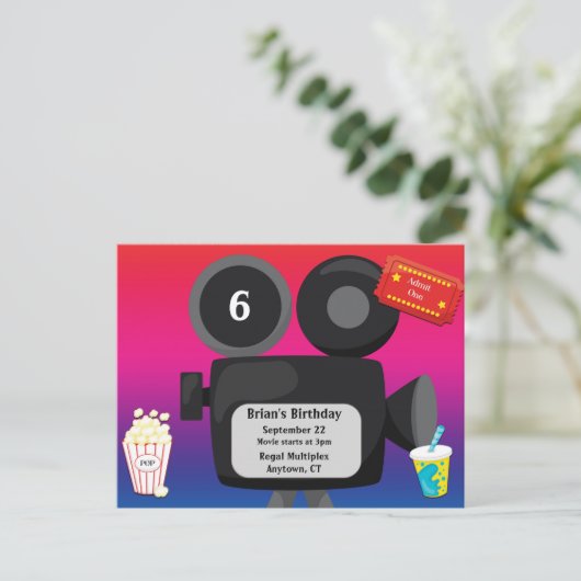 Invitation à une soirée à thème de cinéma (Debout devant)