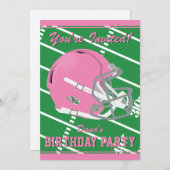 Invitation à une soirée à thème de football rose - (Devant / Derrière)