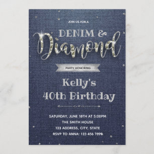 Invitation à une soirée à thème denim et diamant