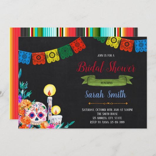 Invitation à une soirée à thème jour des morts (Devant / Derrière)