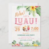 Invitation à une soirée Aloha Luau hawaïenne (Devant)