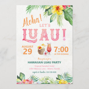 Invitation à une soirée Aloha Luau hawaïenne