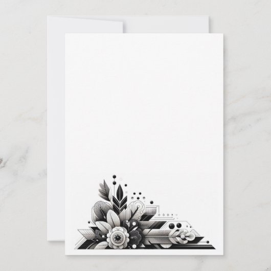 Invitation à une soirée Art Déco florale (Dos)