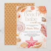 Invitation à une soirée Baby shower Babe Little Be (Devant / Derrière)