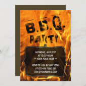 Invitation à une soirée barbecue de brûlures chaud (Devant / Derrière)