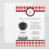 Invitation à une soirée barbecue d'été de pique-ni (Devant / Derrière)