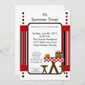 Invitation à une soirée barbecue d'été de pique-ni (Devant / Derrière)