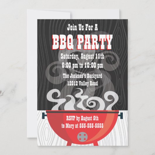 Invitation à une soirée BBQ Smokin (Devant)