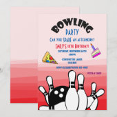 Invitation à une soirée bowling Boule et quilles P (Devant / Derrière)