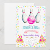 Invitation à une soirée bowling et pizza entre fil (Devant / Derrière)