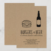 Invitation à une soirée Burgers & Beer Enterrement (Devant / Derrière)