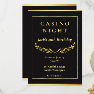 Invitation à une Soirée Casino   Fête d'anniversai