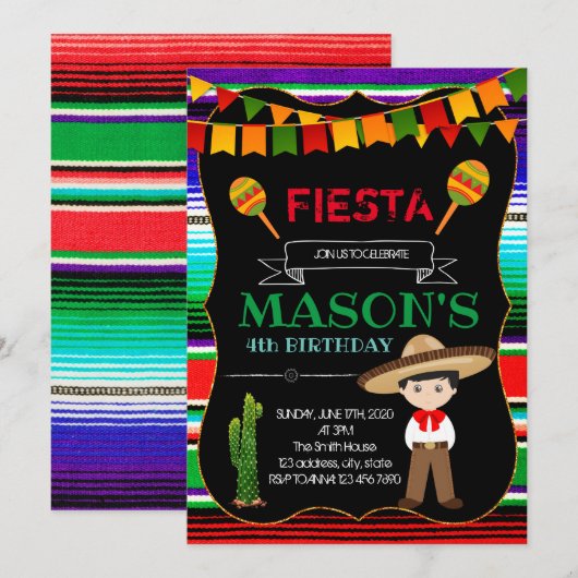 Invitation à une soirée charro (Devant / Derrière)