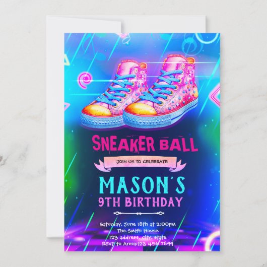 Invitation à une soirée chaussures Neon Glow (Devant)