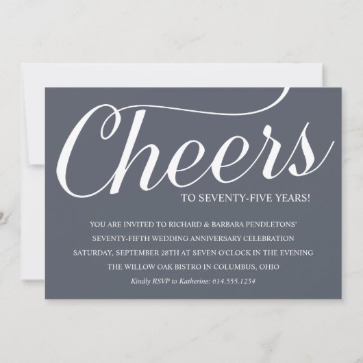 Invitation à une soirée chic pour un 75e anniversa (Devant)