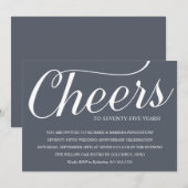Invitation à une soirée chic pour un 75e anniversa (Devant / Derrière)