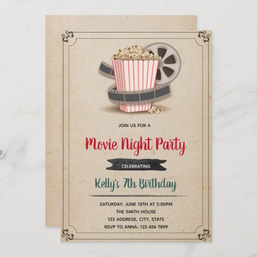 Invitation à une soirée cinéma (Devant / Derrière)