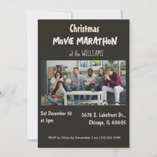 Invitation à une soirée cinéma de Noël (Devant)