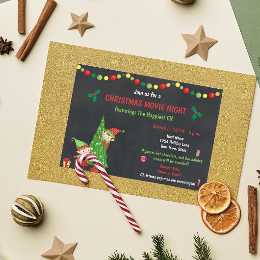 Invitation à une soirée cinéma de Noël