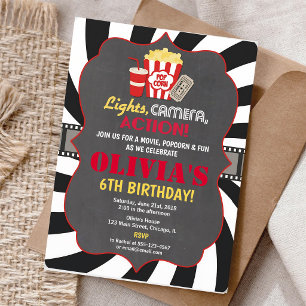 Invitation à une soirée cinéma pour un anniversair