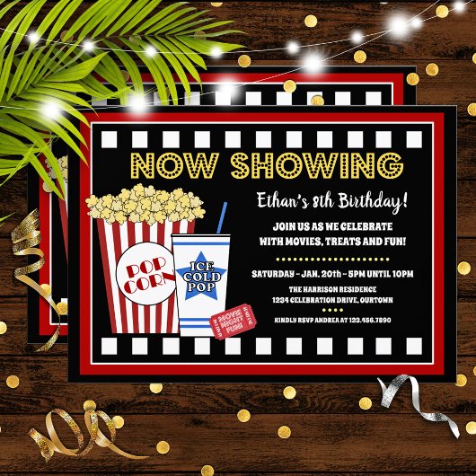 Invitation à une soirée cinéma pour un anniversair
