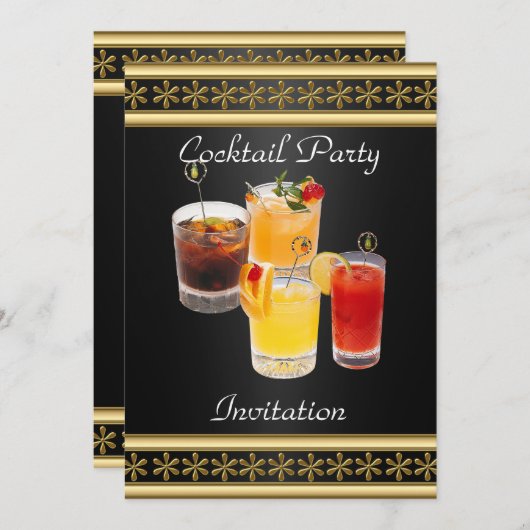 Invitation à une soirée cocktail (Devant / Derrière)