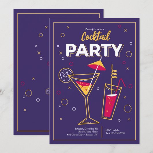 Invitation à une soirée cocktail (Devant / Derrière)